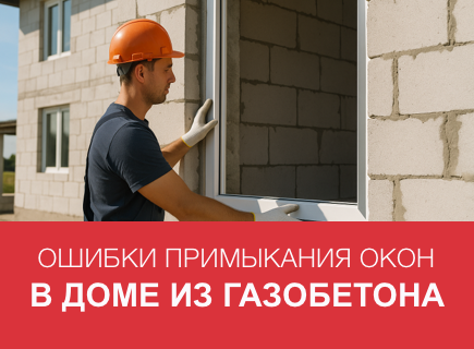Ошибки в узлах примыкания окон к газобетонным стенам